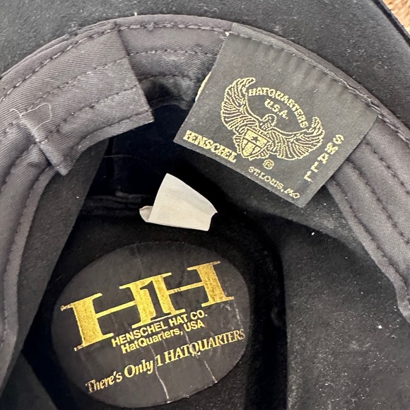 Henschel Hat Company Classic Austrailian Black Leather Western/Pirate/Boho Hat - Picture 5 of 7